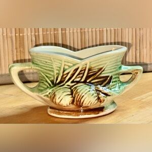 McCoy Pottery Pine Cone Open Sugar Bowl